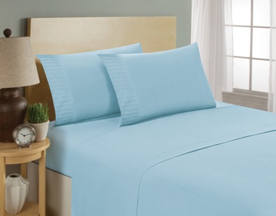 aJOY World Pleated 1800 Series Ultra-soft Premium Microfiber Sheet Set - Full, Aqua