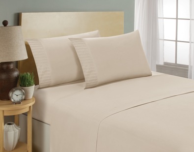 aJOY World Pleated 1800 Series Ultra-soft Premium Microfiber Sheet Set - Twin, Cream