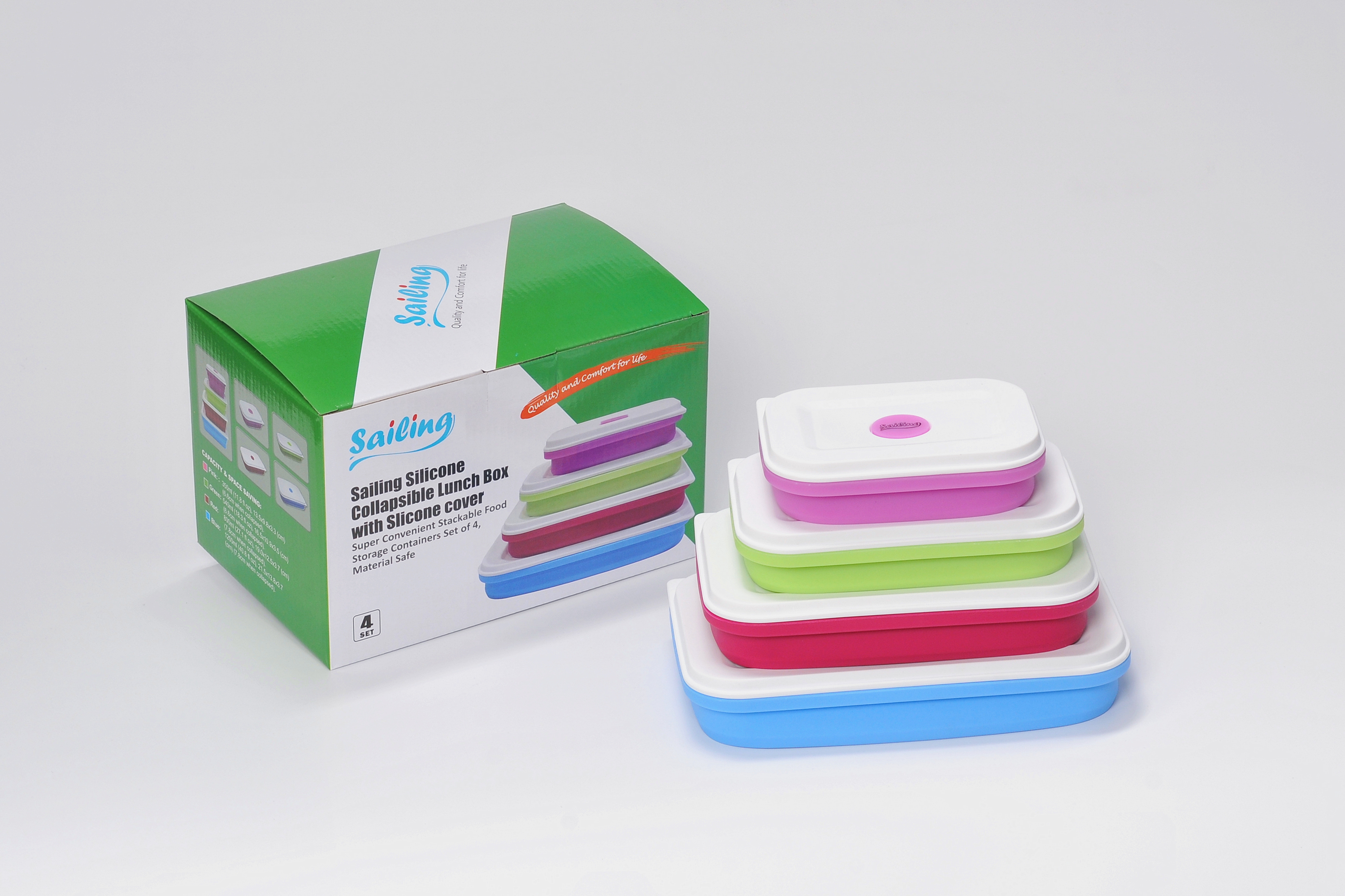 Sailing Premium Collapsible Silicone Lunch Box/Food Storage Container (with Silicone cover)