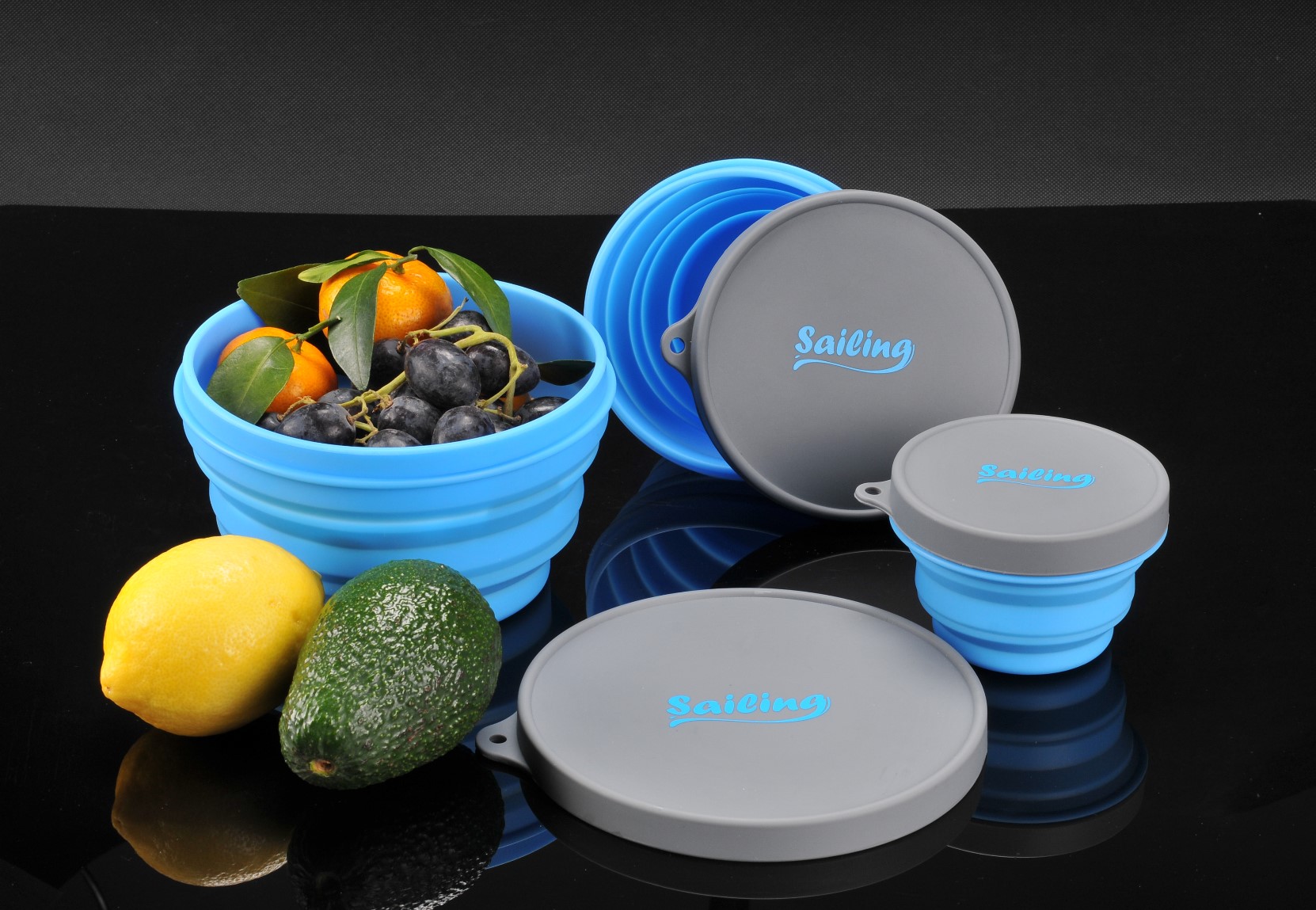 Sailing Premium Silicone Collapsible Food Prep & Storage with Lids